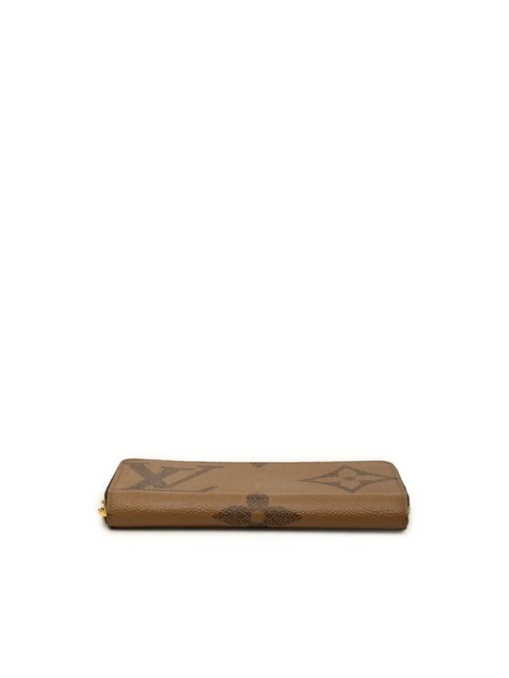 Louis Vuitton Monogram Giant Reverse Zippy Wallet Zip Around Brown Leather